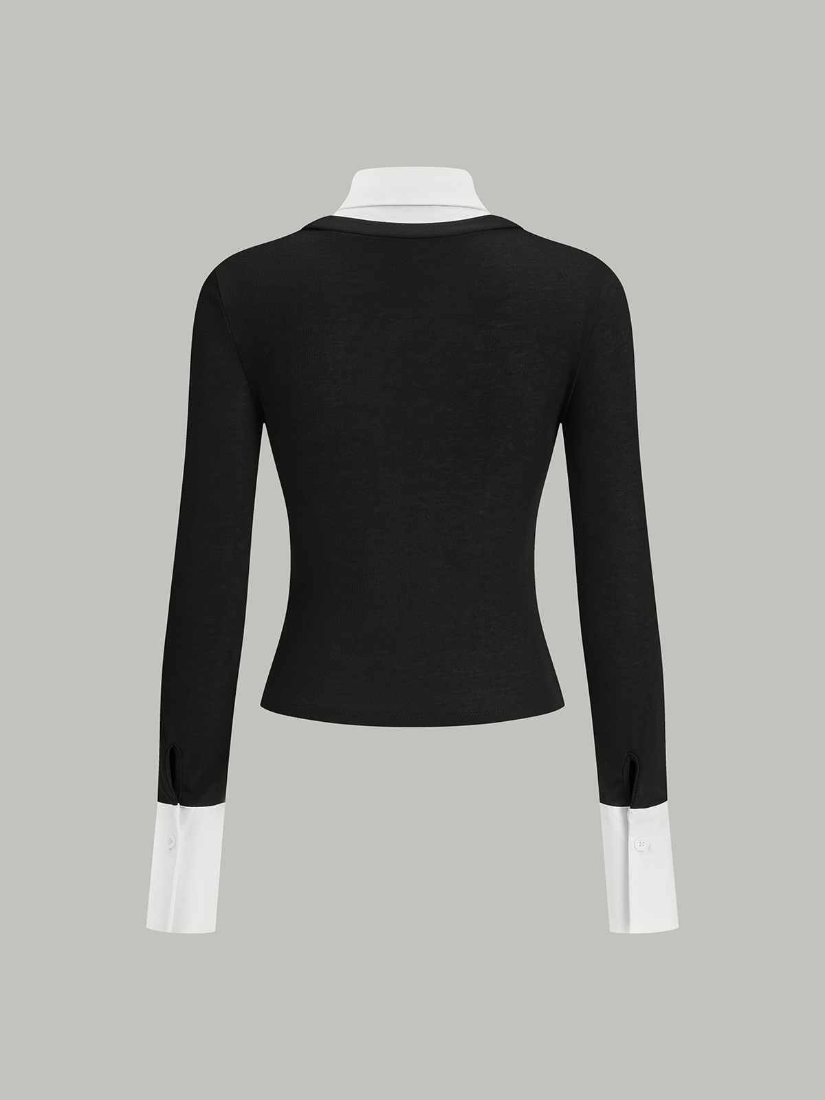 2 in 1 Contrast Collar and Cuff Shirt